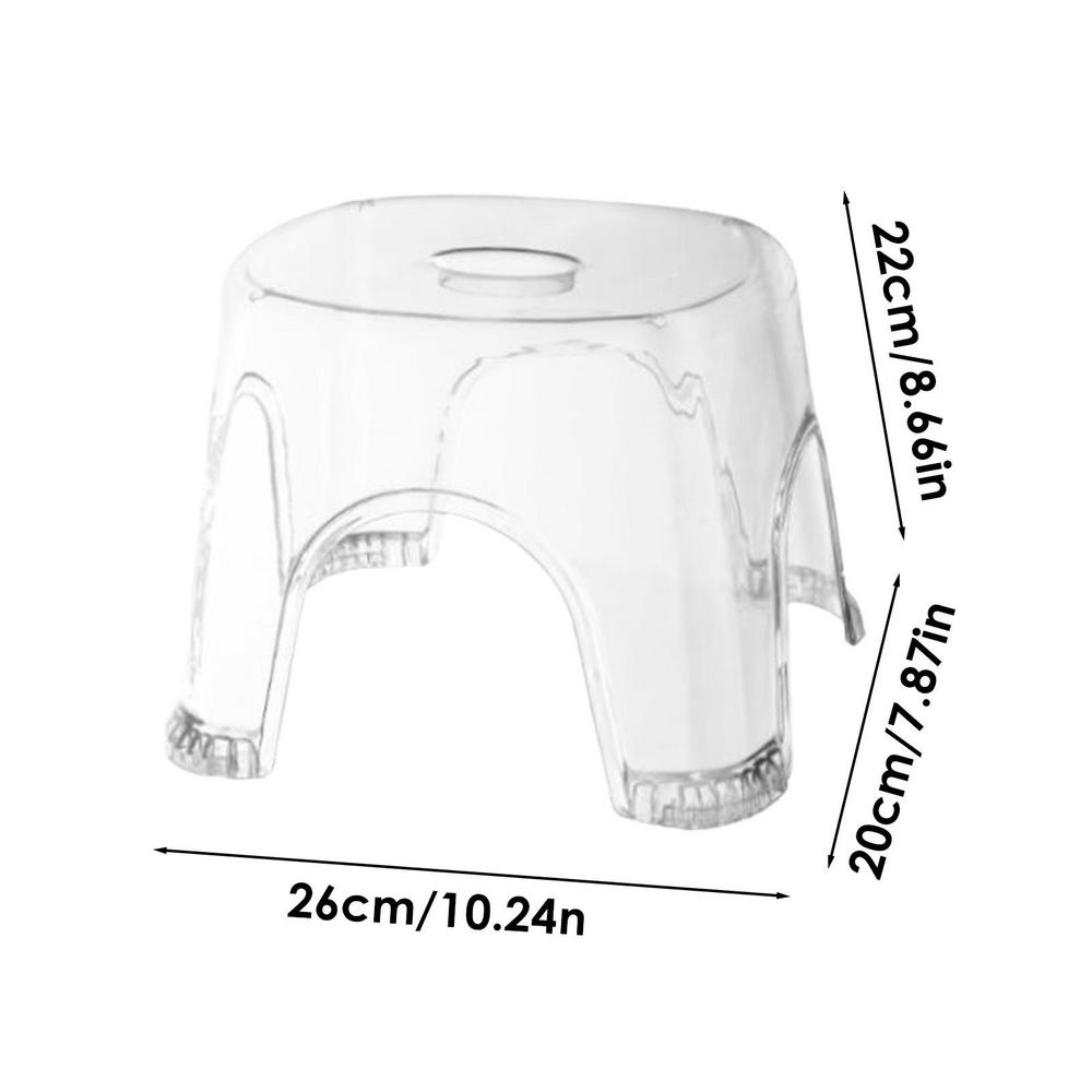 Clear Shower Foot Stool Non-slip Waterproof Transparent Stool Clear Stool for Bathroom Bedside Small Shower Spaces Corner Bench