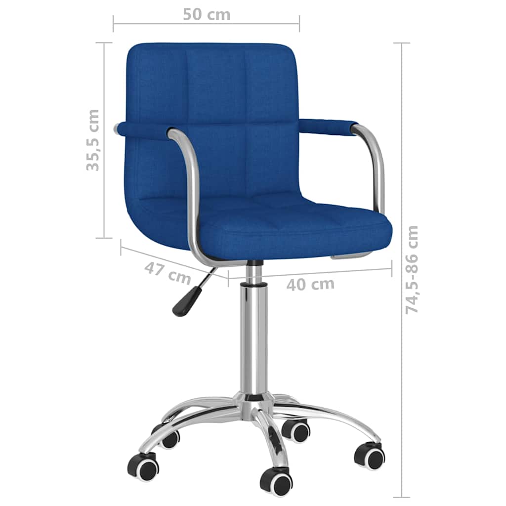 Swivel Dining Chair Blue Fabric