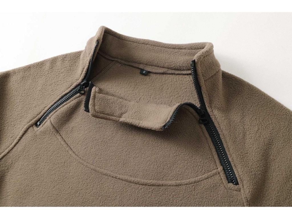 Men's Autumn/Winter Tactical Hoodie - Stand-up Collar, Warm, Loose, Breathable, Solid Color, Plus Velvet, Thickened