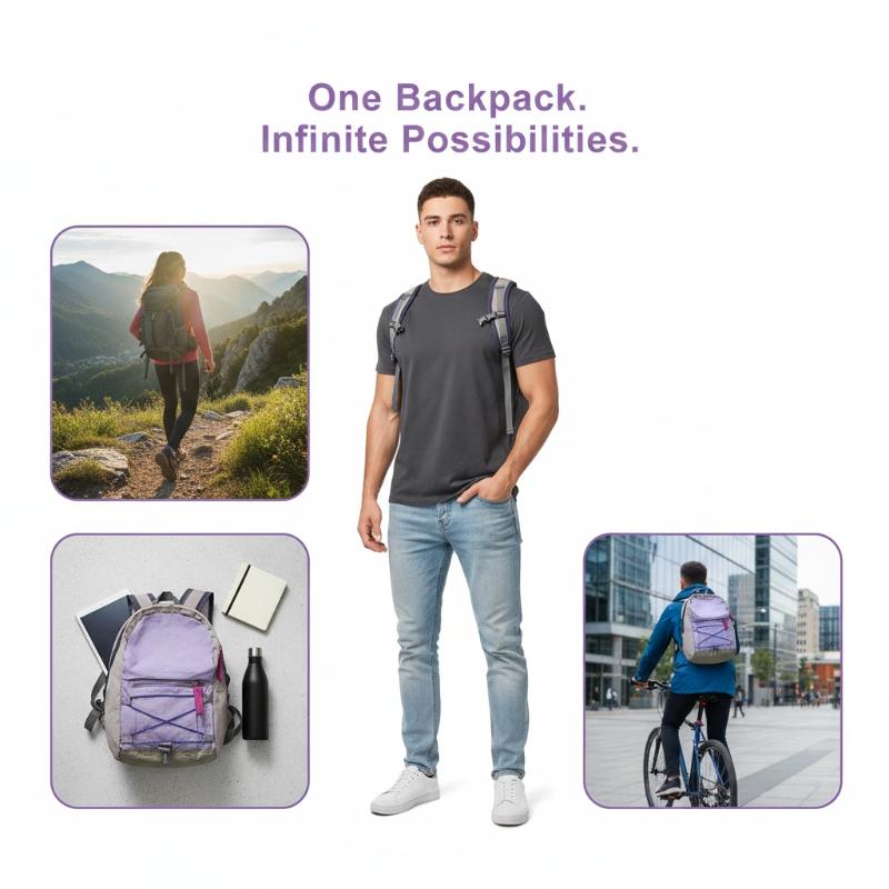 Modischer leichter Mini-Rucksack Tragbare multifunktionale Umhängetasche Große Kapazität Schultasche Outdoor-Nutzung