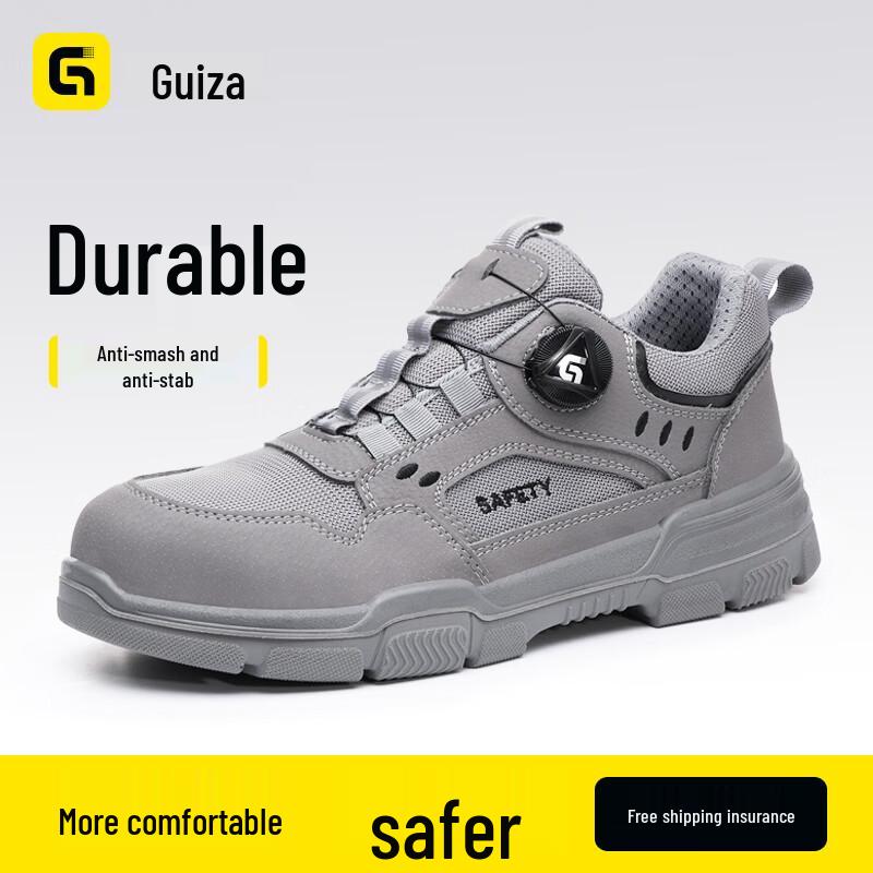 GUYISA Men s Steel Toe Safety Work Shoes 39