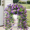 2PCS Realistic Simulated Wall Hanging Flowers Plastic UV Resistant Wall Hanging Plant Eucalyptus Garland Fake Plants
