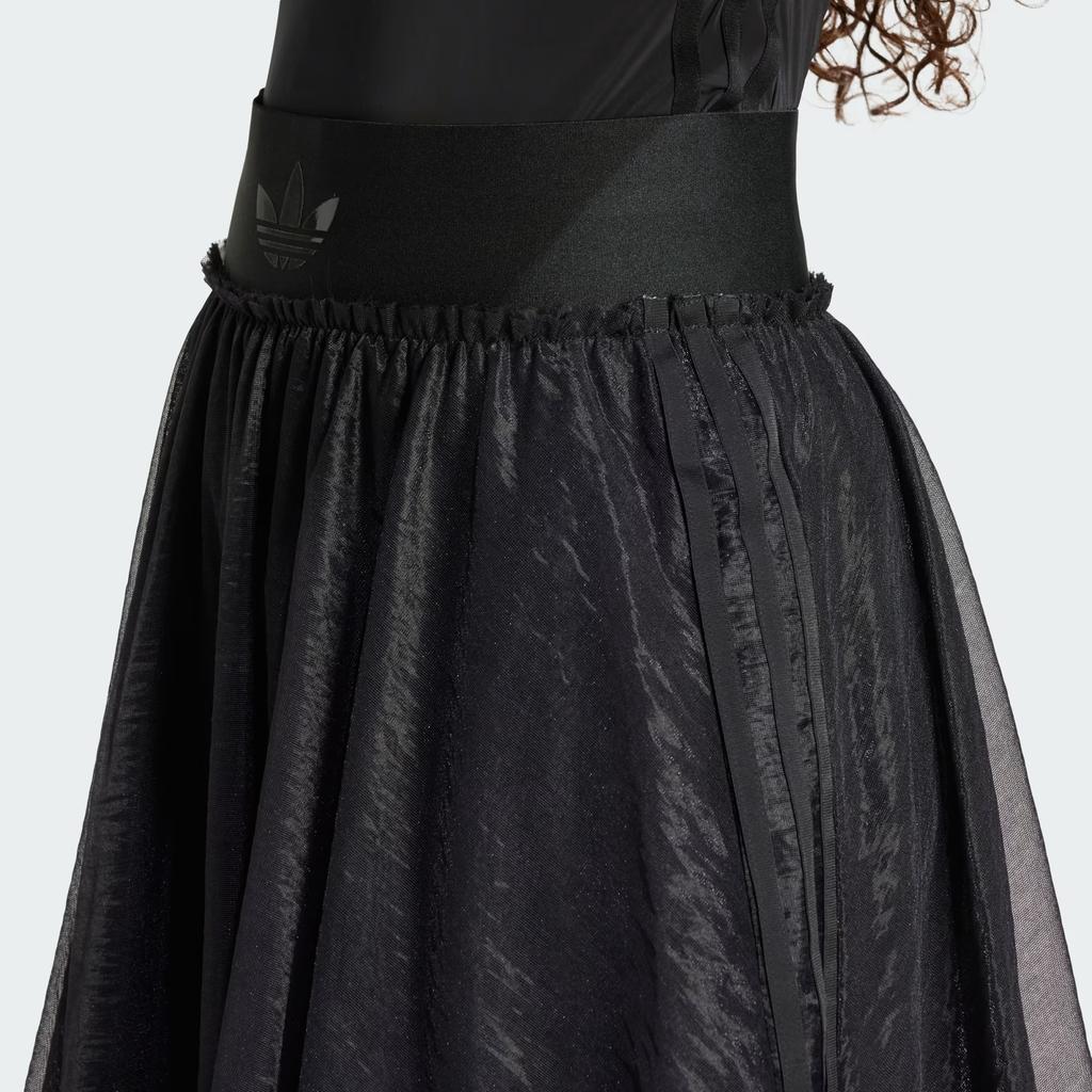 Adidas Originals Tulle Waistband Maxi Skirt Fashion Loose Comfortable Casual Long Skirt Women Skirts Black JJ0902