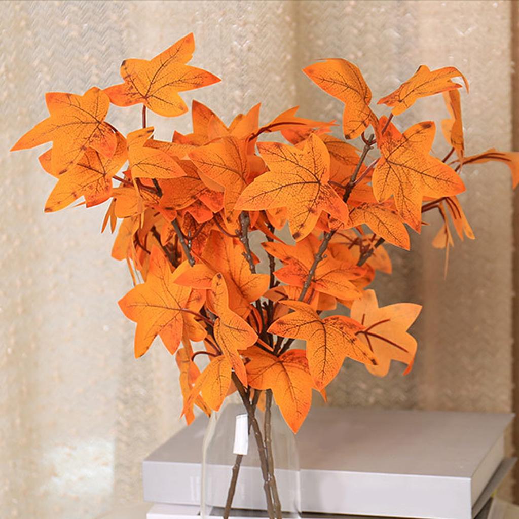 4pcs Simulation Maple Leaf Single Artificial Maple Leaf Flower Arrangement Accessories