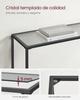 Console table, anteroom table, sofa end, tempered glass top, metal frame, adjustable legs, for living room, anteroom