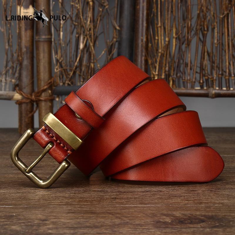 Korean Style Simple Smooth Leather Belt Genuine Leather Pin Buckle First Layer Cowhide Versatile Casual Pants Belt
