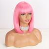 MISS WIG Ženy Krátká rovná Bobová paruka s ofinou Syntetické vlákno Přírodní Rovná Bobová Cosplay Paruka na denní nošení Paruka po ramena