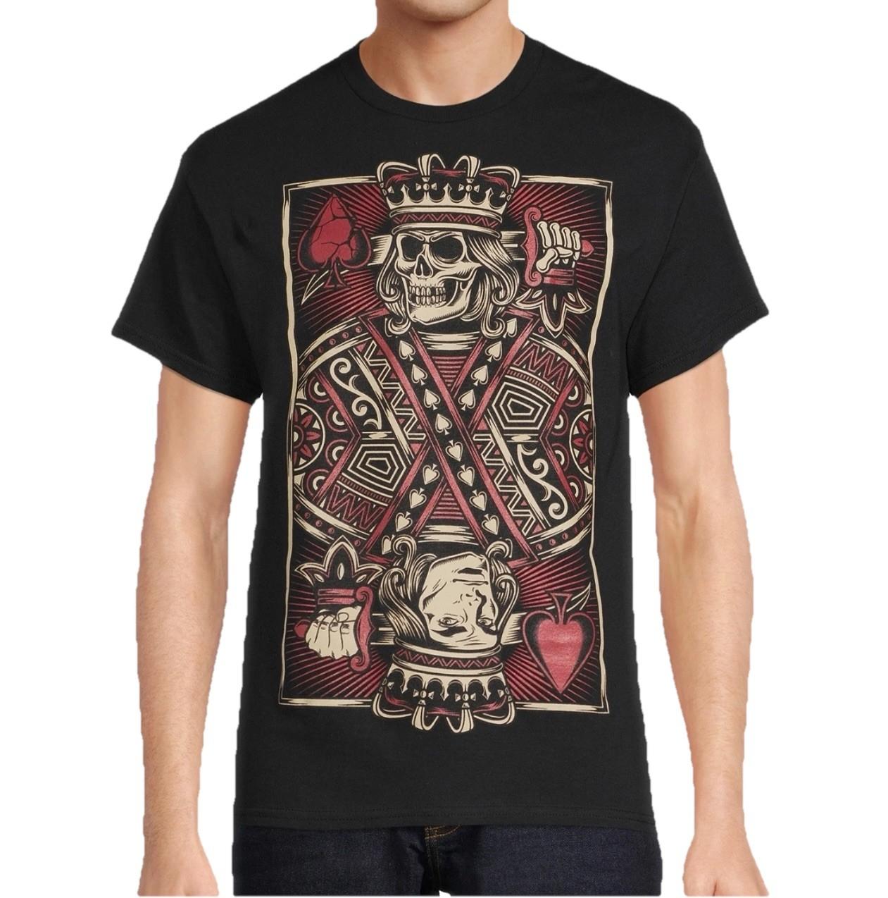 DOM Mens T Shirt Skull King of Spades Playing Card Graphic Black Size M S разноцветный