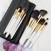 ENZO KEN Natural Black Goat Hair Makeup Brush Set with Foldable Cosmetic Professional Makeup Set of Eyeshadow Brush Super Soft Genuine Hair Makeup