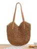 New Hollow Woven Shoulder Bag: Fashionable Casual Paper Rope Beach Tote for Women