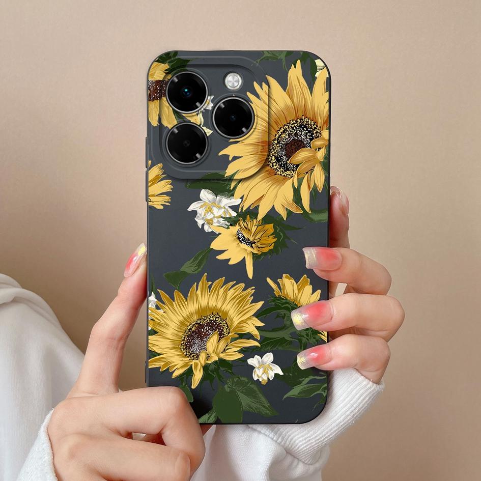 Compatible For Infinix Note 40X Zero 40 Smart 9 Hot 50 50i 50Pro Plus 5G 4G Soft Case Pretty Butterfly Fancy Sunflower Silicone Shockproof For Infinix
