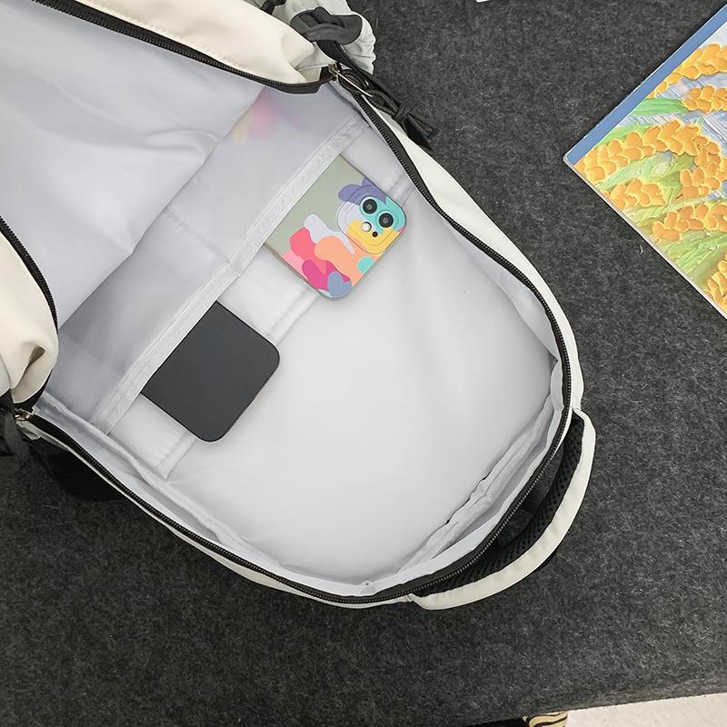 Contrast Color Backpack Large Capacity Backpack Reduced-burden Student Schoolbag