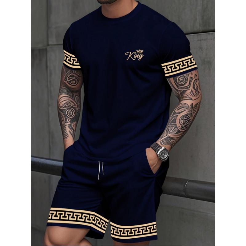 Men's Crew Neck Short Sleeve and Shorts Sport Set