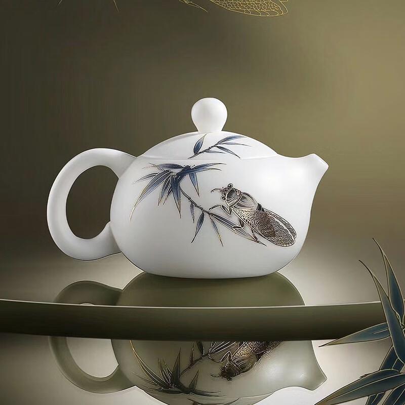 Chaxun Mutton-Fat Jade Porcelain Teapot