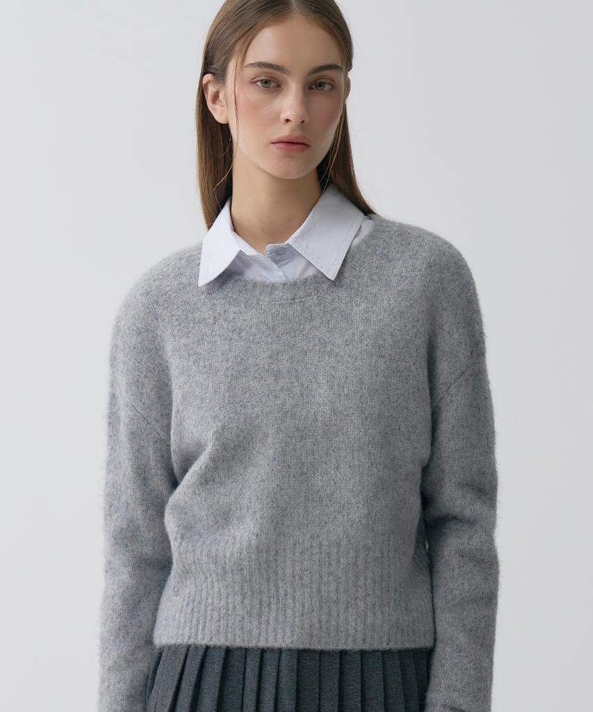 MARDMARD Hairy Crop Pullover - Grey