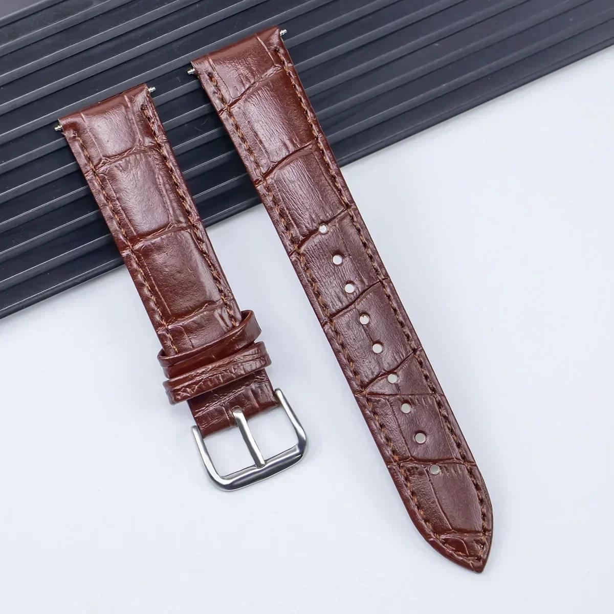 

New Universal Replacement Leather Strap Leather Watch Band for Men Women 12 14mm 16mm 18mm 20mm 22mm 24mm Watch Band Accessories 20mm коричневый