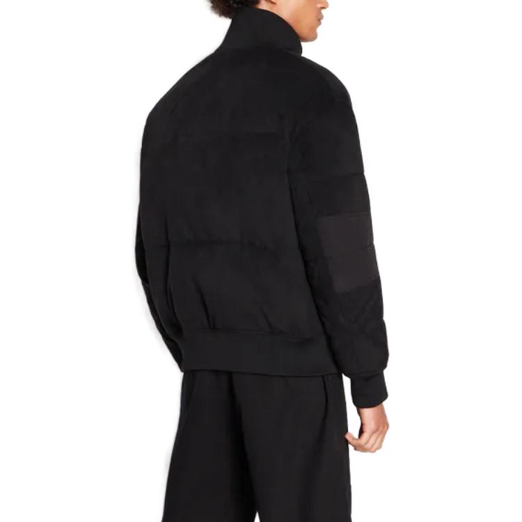 Emporio Armani Logo High Neck Zip Long Sleeve Jacket Men Jackets Black 6RZB32-ZE1AZ-1200