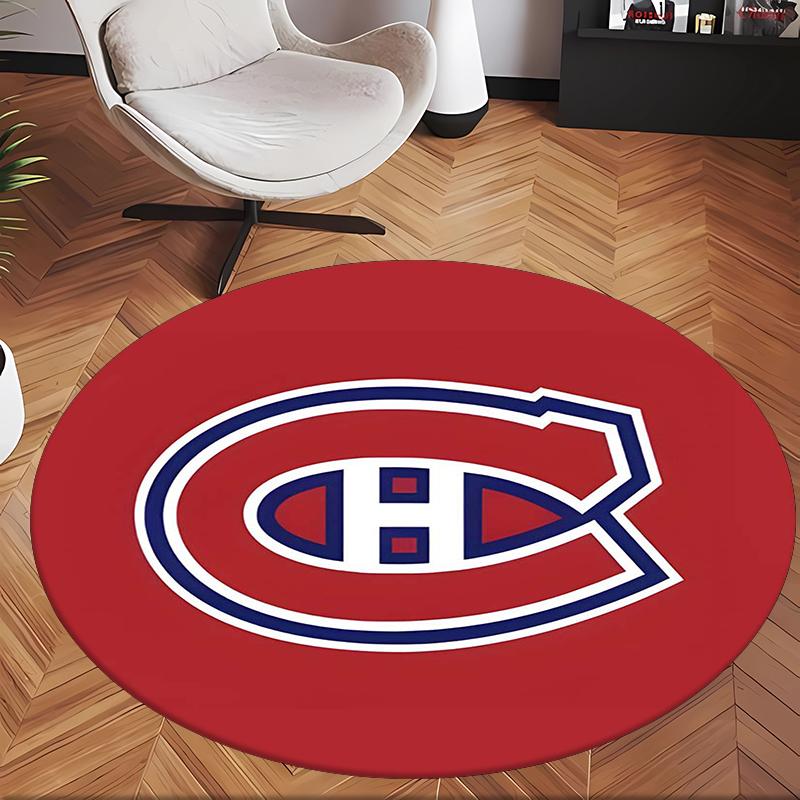 Montreal Canadiens (5) Round Office Rug Decorative Floor Rug for Office Bedroom Living Room and Home Space