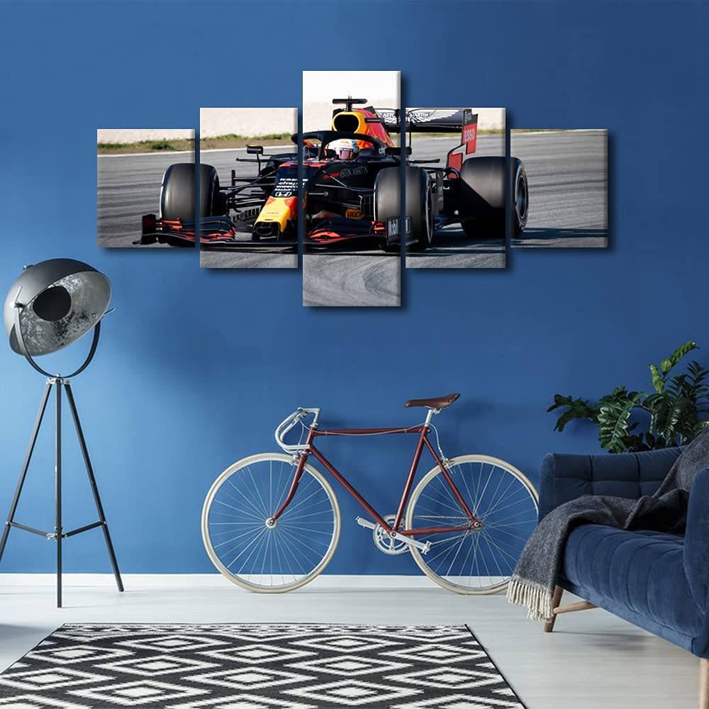 5Pcs Rustic F1 Racing Car House Paitings Sports Car Canvas Paintings Wall Art Poster Home Decor 5 Panel Modern Abstract Pictures