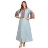 In Stock Middle Eastern Embroidered Long Robe - Women's Dubai Turkish Abaya Evening Dress