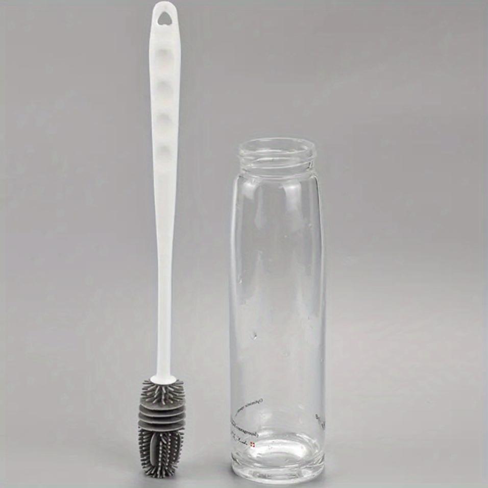 Силиконовая щетка для бутылок с длинной ручкой, Щетка для мытья посуды, Щетка для бытовой воды белый