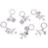 Earth Airplane Pendant Keychains Travel Alloy Keyring Diy Handmade Jewelry Gifts