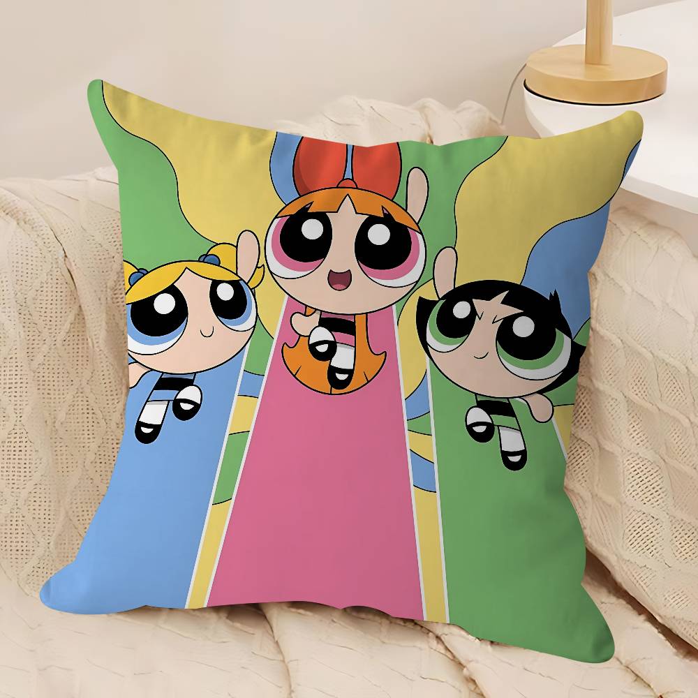

P-Powerpuff G-Girls Personalized Picture Text Home Decorative Pillows Household Gifts 45x45cm 12x12Inch