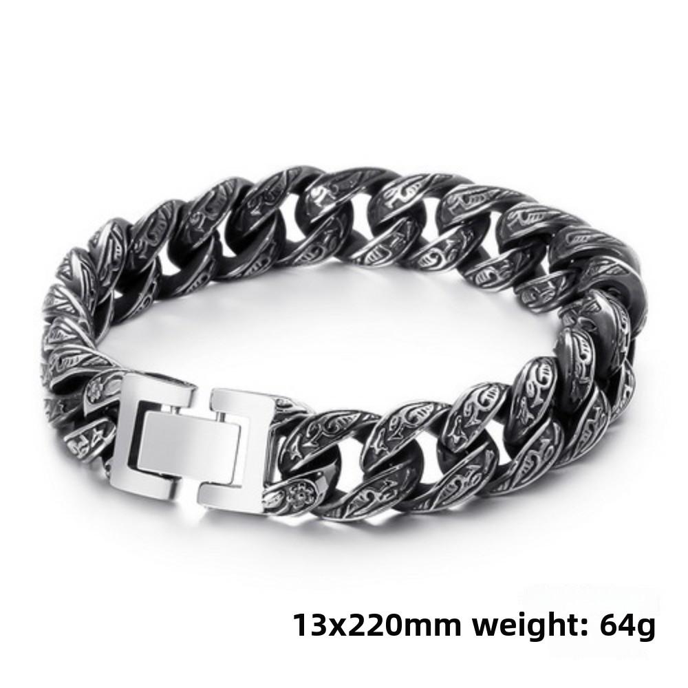 European and American Personalized Men's Jewelry, Titanium Steel Multi-ring Interlocking Pattern Bracelet, Men's Stainless Steel Bracelet
