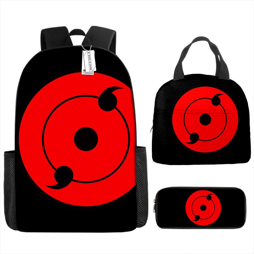 Naruto Schoolbag Elementary School Boys Large Capacity Schoolbag Lunch Bag Pencil Case Three-piece Set