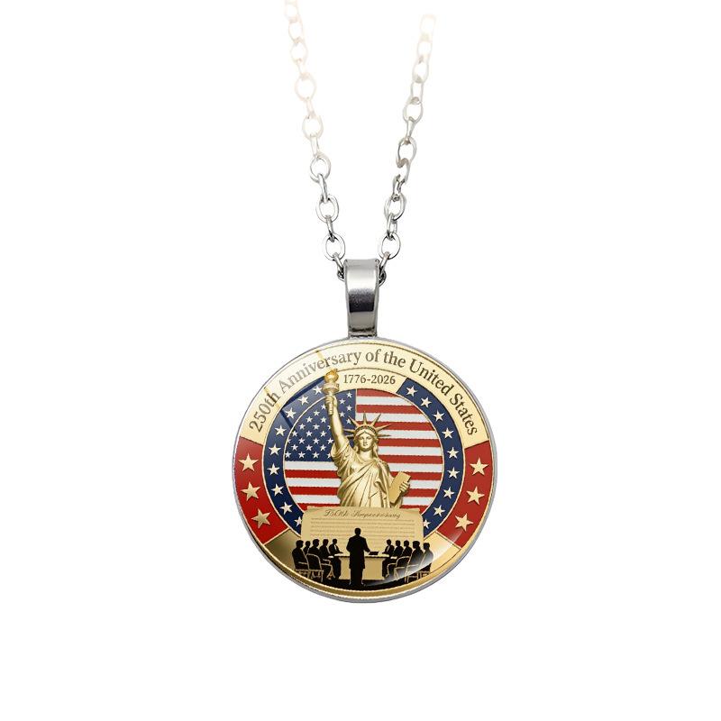 American Flag Jewelry Exquisite Patriotic Necklace Liberty Bell Pendant Versatile Statue Of Liberty Necklace For Formal Outfits
