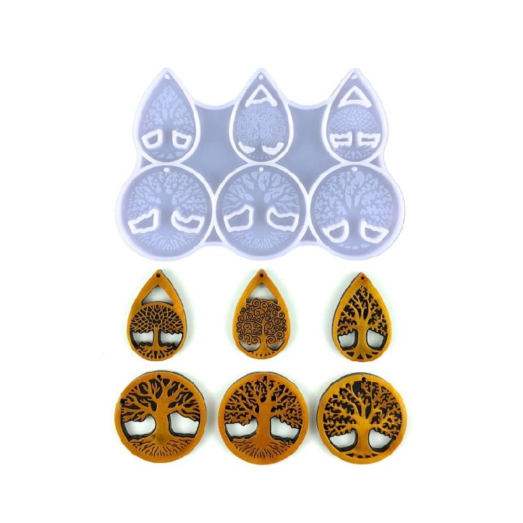 Resin Casting Silicone Mold Tree Life Keychain Pendant Jewelry Mould DIY