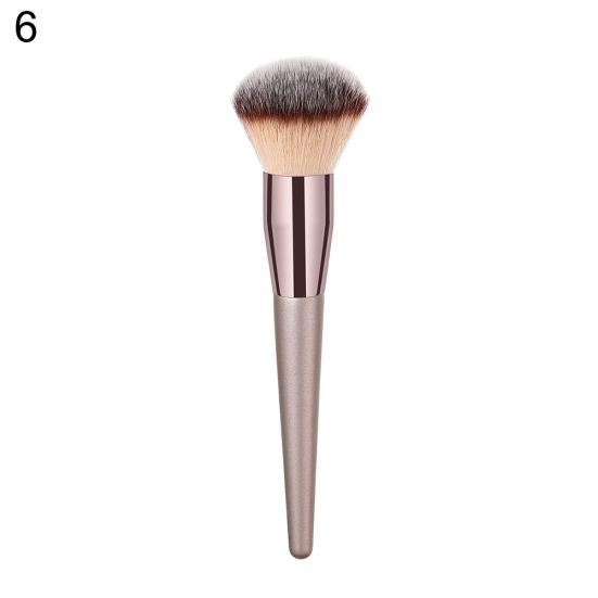 1Pc Champagne Gold Handle Eyebrow Foundation Powder Flame Makeup Brush Portable