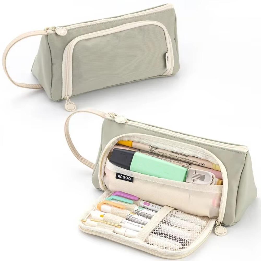 Oxford Cloth Pen Bag Double-layer Stationery Bag New Pen Box Students