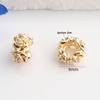14K Gold Filled Zirkon Rose Blume Große Loch Abstandsperlen für DIY Armbänder