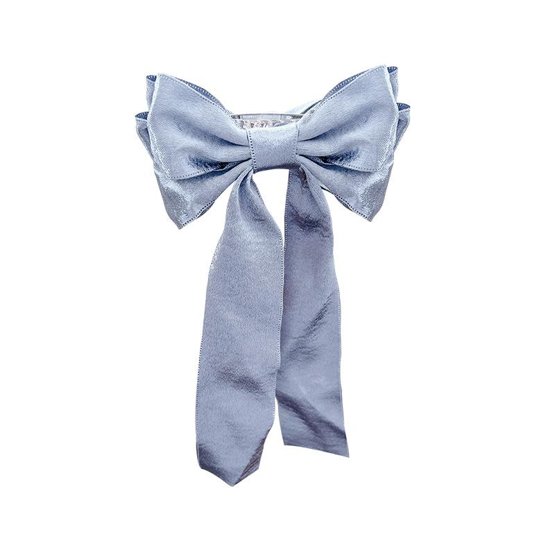 French temperament bow streamer hairpin women's high and low ponytail large duck bill clip side clip popular hairpin hair accessories