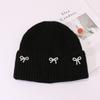 Bow Hat for Women's Winter Wool Hat Big Head Circumference Thickened Warm Knitted Hat