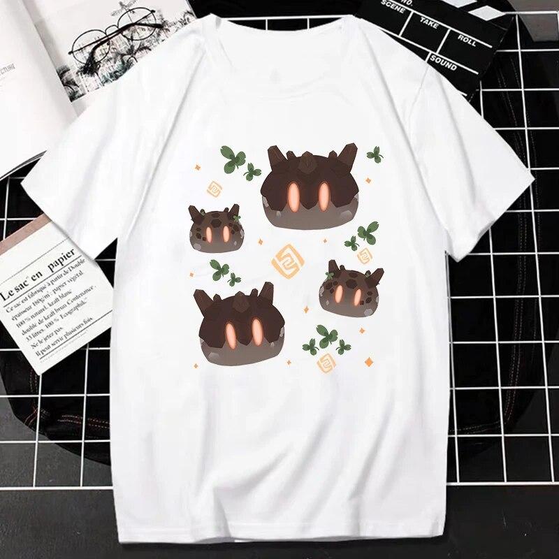 Genshin Impact TShirt Kawaii Games Character Cartoon Graphic Tops Women Harajuku Fashion Streetwear Casual Oversized Camisetas