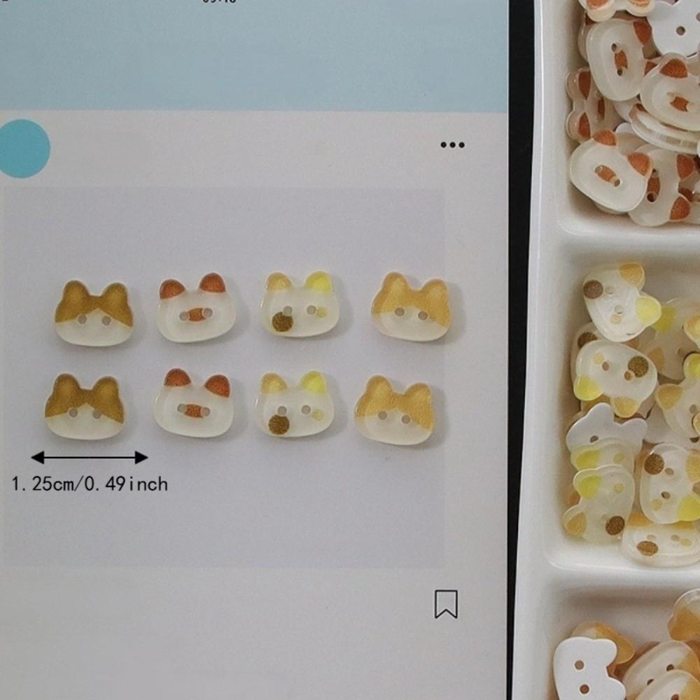 30pcs Cute Kitty Buttons Creative Ginger Cat Buttons Kawaii Calico Cat Buttons Clothes Accessories