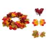 Simulation Artificial Maple Leaves Garland Pumpkins Fall Mini Wreath  Fireplace Window