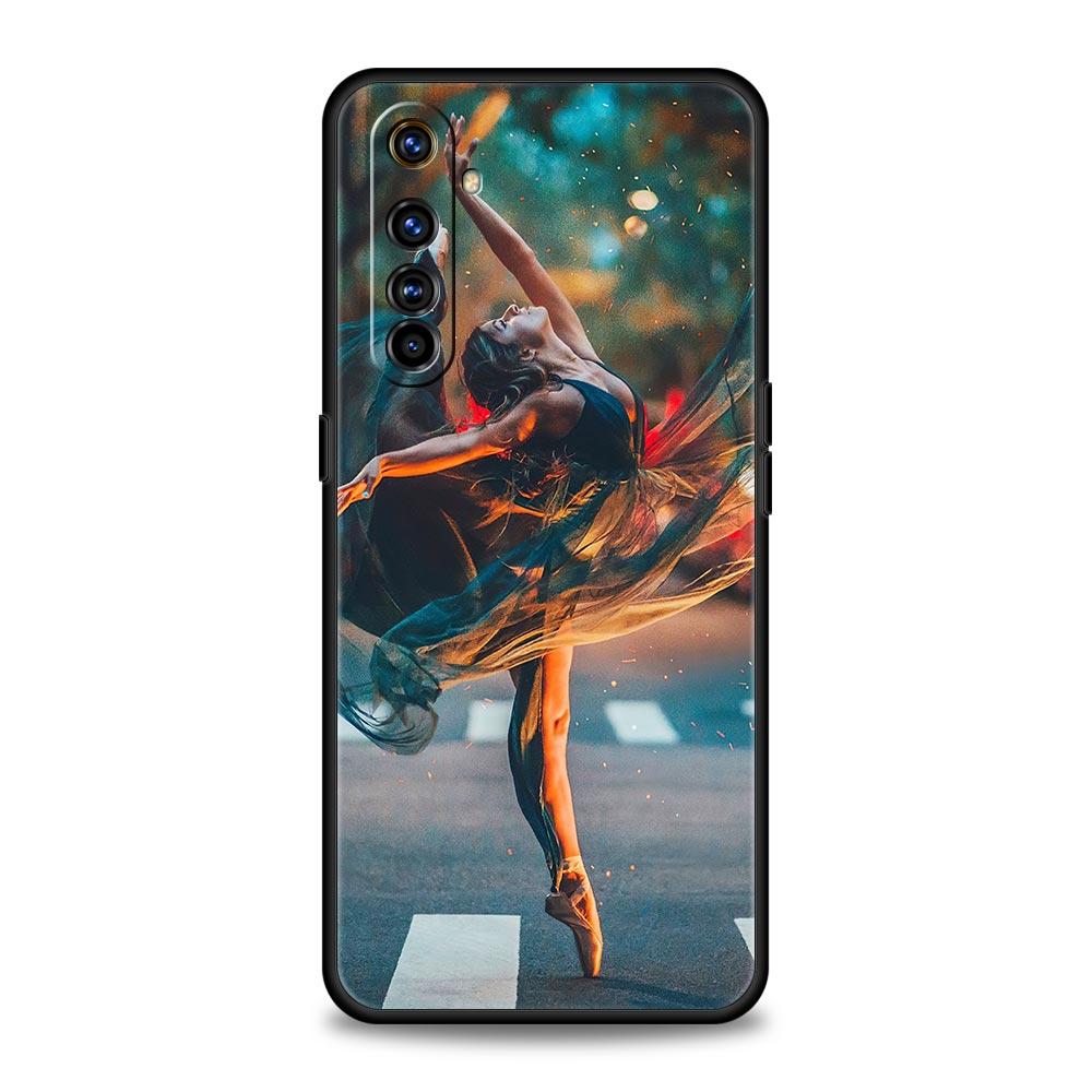 Simple Swan Dance Ballet Phone Case For Realme 12 11 10 6 7 9 Pro Plus 8 5G C35 8i 9i GT2 GT3 GT5 GT Neo 2 3 5 Black Cover