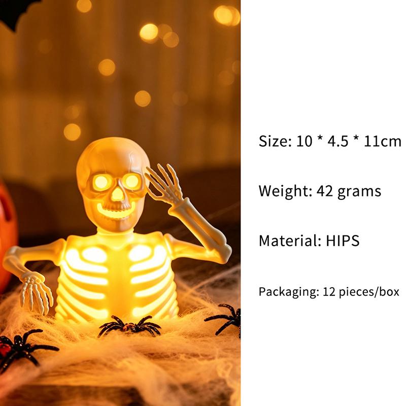 Halloween Skeleton Flameless Led Candle With Flickering Warm Light Perfect For Home Desktop Spooky Party Holiday Decoration