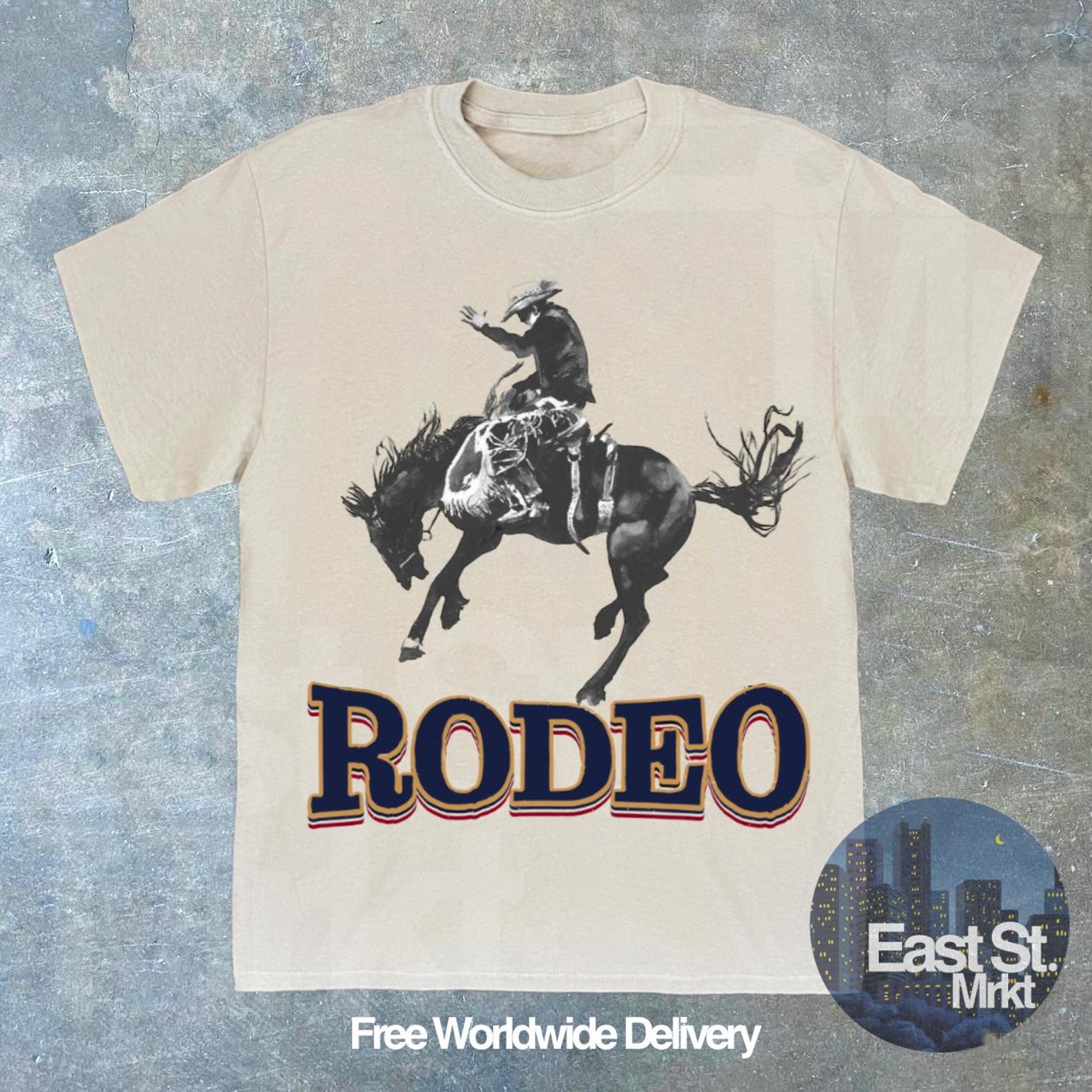 Vintage Rodeo Cowboy T-shirt: Western Style Retro Tee 4XL