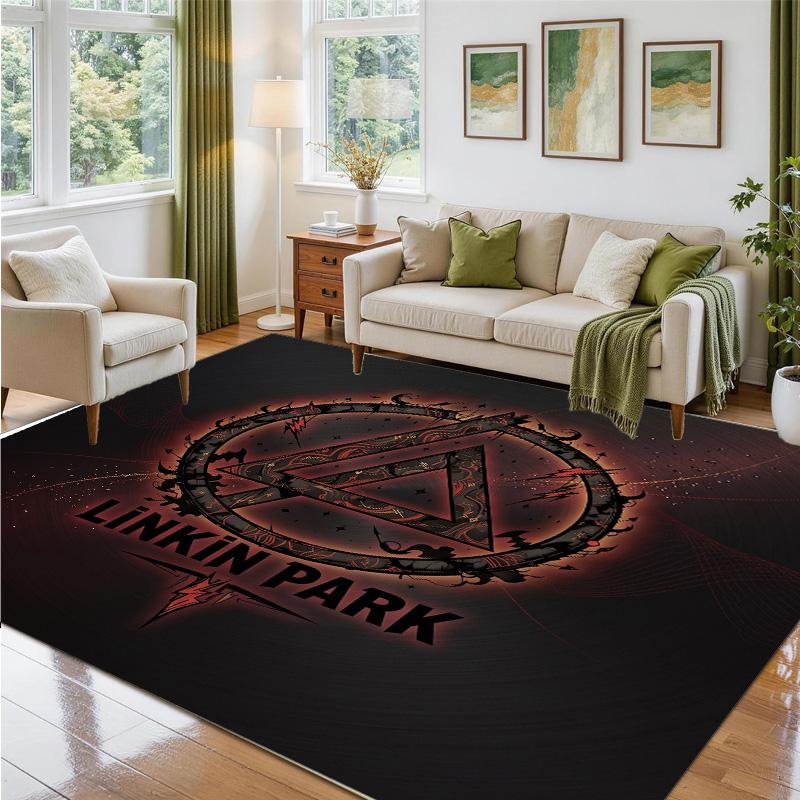 Linkin Park Design Crystal Velvet Rug Soft Decorative Mat for Bedroom Entrance