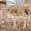 Summer Quilt   2024 New  Cotton Korean Ins Lace Fragmented Series  Air Condition Quilt High Quality Summer Blanket Set