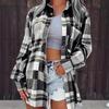 2025 Women's Cross-Border Plaid Shirt Jacket – Casual, Versatile Mid-Length Design