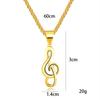 Fashion Titanium Steel Music Symbol Couple Necklace, Simple Creative Pop Music Note Pendant, Men'S Necklace