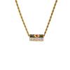 Sweet Charm Enamel Eye Pendant Necklace Wish Card Hexagonal Neck Chain  Summer Beach