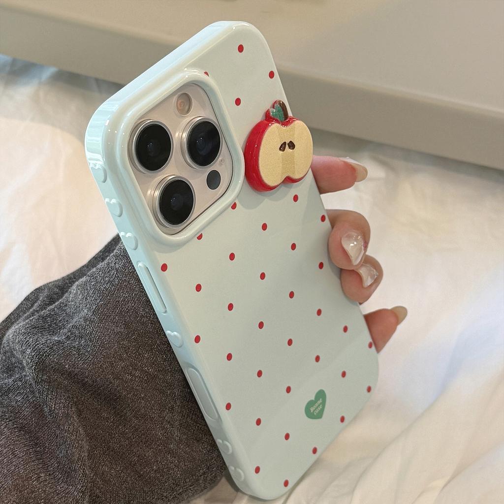 Red Dots Apple 17 Mobile Phone Case Iphone16promax Suitable for 12 Anti-fall 14 Three-dimensional 13 Small Fresh 15