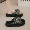 National Style Cool Slippers Female Summer Wear 2025 New Fairy Style with Skirt Thick-soled Roman Sandals Fashion One-word Drag