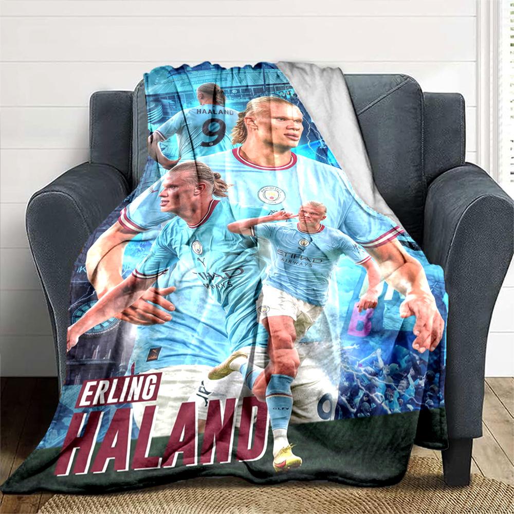 Haaland (31) Personalized Text Blanket Lightweight Customizable Blanket Soft & Cozy Great for Home Decor Office Couch Sofa Ideal for All Seasons
